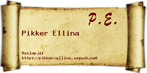 Pikker Ellina névjegykártya